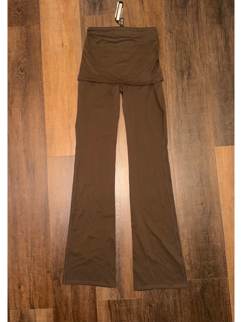 Nike Skims Matte Foldover Slim Flare Legging Dark Sepia Size S